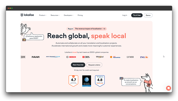 Screenshot of an AI for Multilingual Content tool's interface, with options for language selection for Multilingual Content.